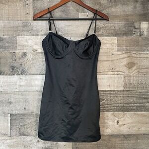 Nancy Ganz Body Slimmers Womens Sz 38B Black Underwire Strapless Shapewear Slip